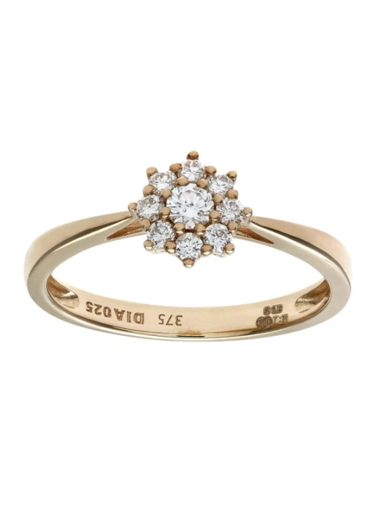 Obrázek produktu DIAMANT LETERNEL Prsten 'Cluster-Ring aus 375 Gelbgold mit 9 Karat Diamant' zlatá DIAMANT L'ÉTERNEL