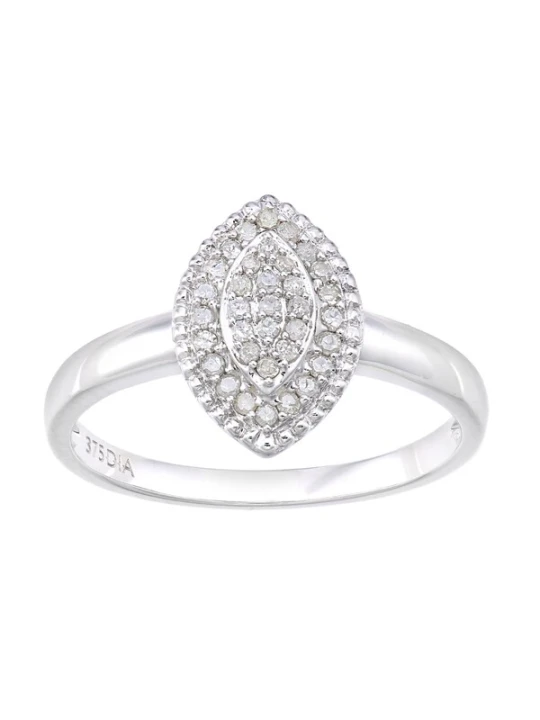 Obrázek produktu DIAMANT LETERNEL Prsten 'Cluster-Ring aus 375 Weißgold mit 0.16 Karat Diamant' stříbrná DIAMANT L'ÉTERNEL