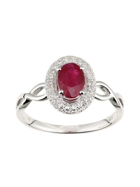 Obrázek produktu DIAMANT LETERNEL Prsten 'Ring aus 375 Weißgold mit Diamant mit Rubin' stříbrná DIAMANT L'ÉTERNEL