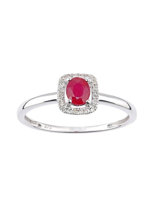 Obrázek produktu DIAMANT LETERNEL Prsten 'Ring aus 375 Weißgold mit Diamant mit Rubin' stříbrná DIAMANT L'ÉTERNEL