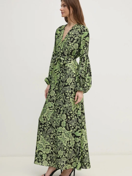 Obrázek produktu DIANE VON FURSTENBERG Šaty s příměsí hedvábí DIANE VON FURSTENBERG zelená