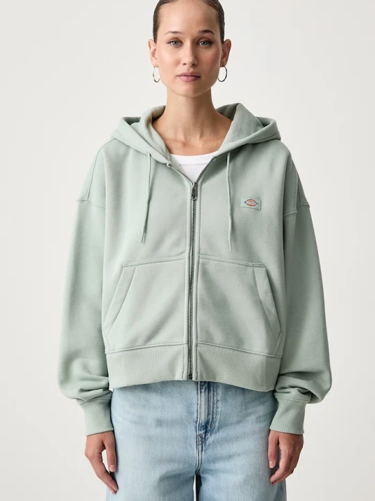 Obrázek produktu Dickies rozepínací mikina s kapucí dámská s bavlnou zelená