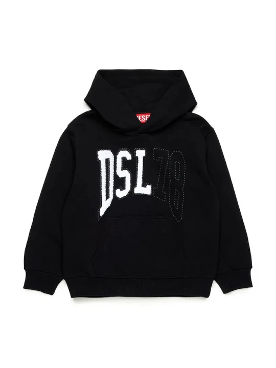Obrázek produktu Diesel Dětská bavlněná mikina Diesel SBOXTHOOD OVER SWEAT-SHIRT černá
