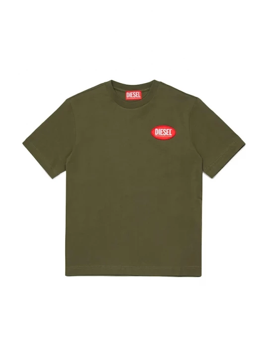 Obrázek produktu Diesel Dětské bavlněné tričko Diesel TPATCH OVER T-SHIRT zelená