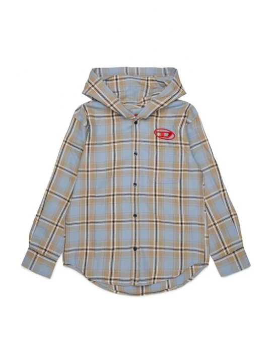 Obrázek produktu Diesel košile dětská bavlněná CHECK OVER SHIRT modrá
