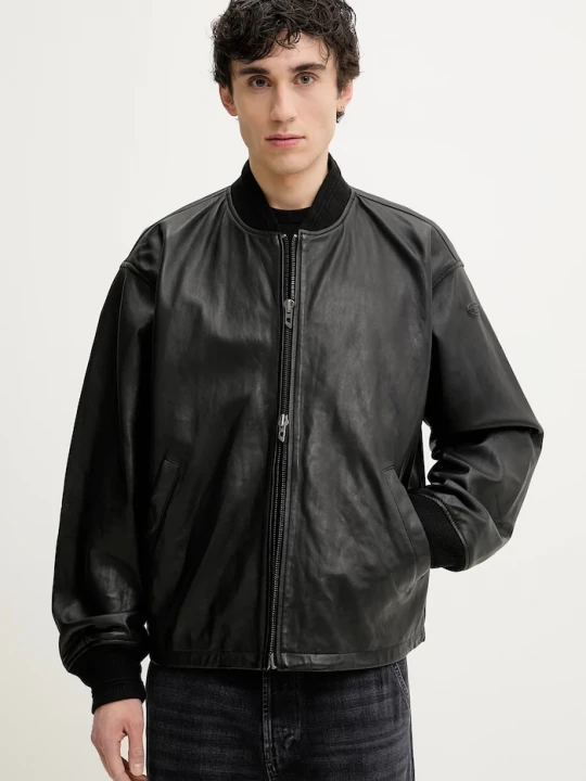 Obrázek produktu Diesel Kožená bomber bunda Diesel L-KHAT JACKET černá