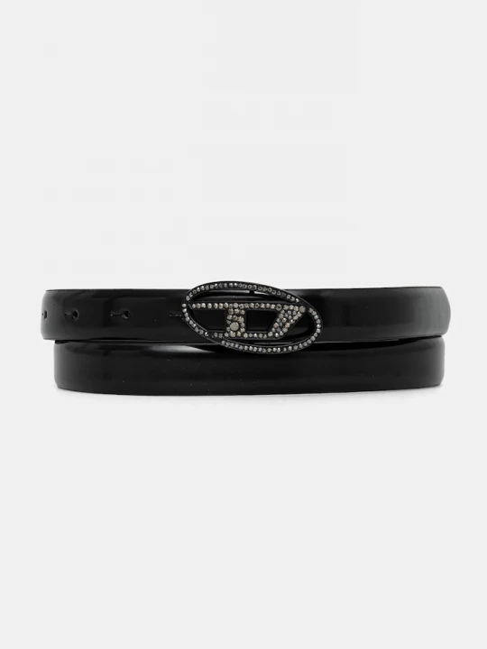 Obrázek produktu Diesel Kožený pásek OVAL D LOGO B-1DR STRASS 20 černá