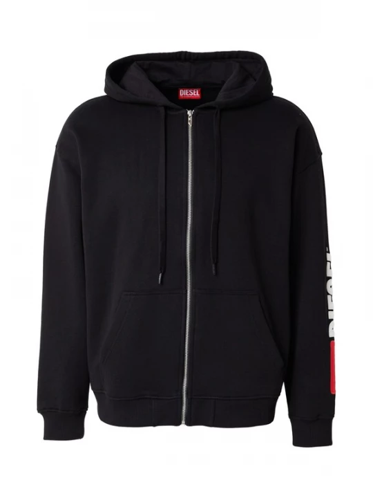 Obrázek produktu DIESEL Mikina 'S-BOXT-ZIP' tmavě červená / černá / bílá
