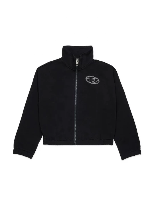 Obrázek produktu Diesel rozepínací mikina dětská s bavlnou SALILA SWEAT-SHIRT černá