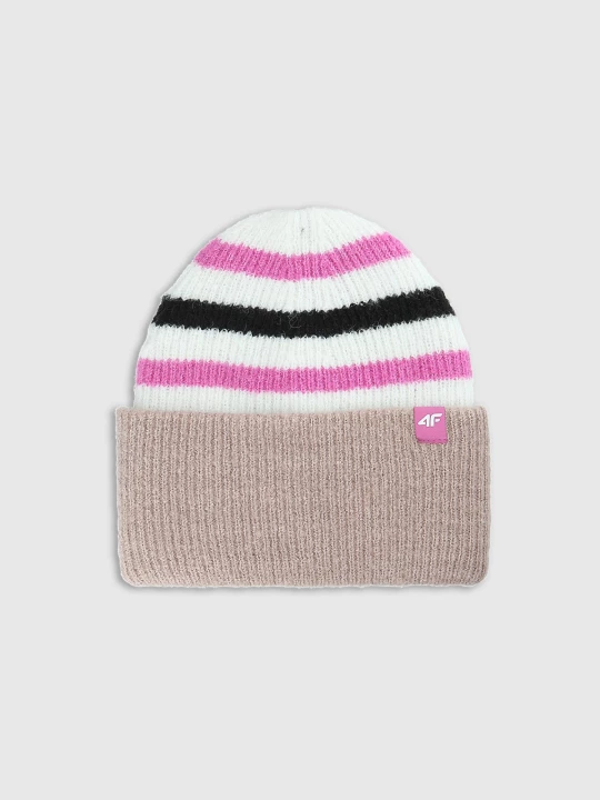 Obrázek produktu Dívčí beanie čepice - béžová 4F