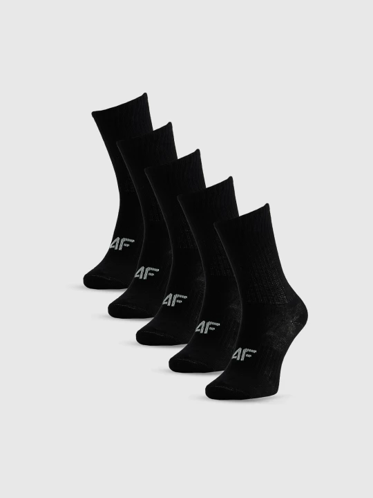Obrázek produktu Dívčí dlouhé ponožky (5-pack) - černé 4F