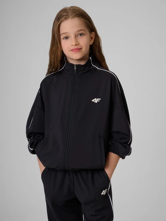 Obrázek produktu Dívčí loose sportovní mikina bez kapuce - černá 4F černý