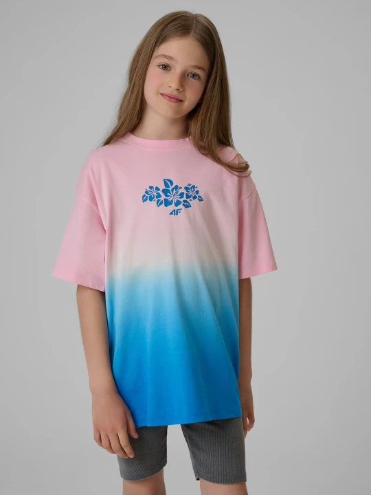 Obrázek produktu Dívčí loose tričko s potiskem - multicolor 4F