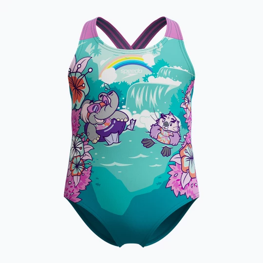 Obrázek produktu Dívčí plavky Speedo Learn To Swim Printed Crossback neon violet Modrá
