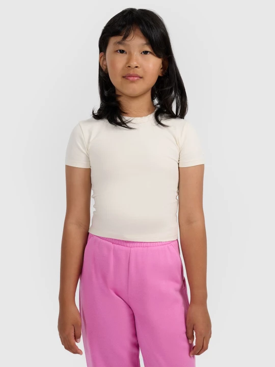 Obrázek produktu 4F Dívčí slim crop top hladký - bílý