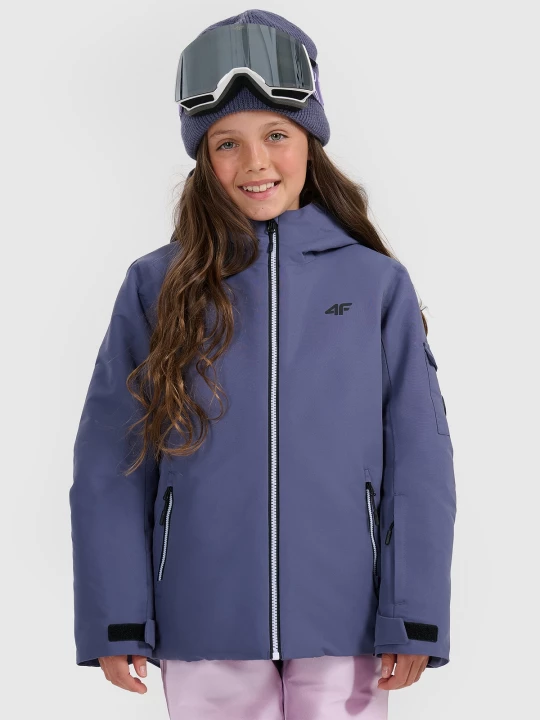 Obrázek produktu Dívčí snowboardová bunda membrána 8000 - tmavě modrá 4F