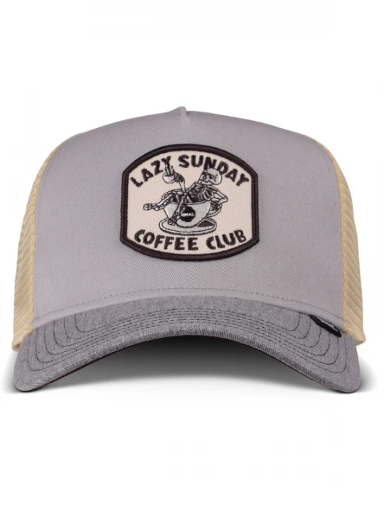 Obrázek produktu DJINNS Kšiltovka 'HFT Coffee Club'  světle šedá / černá