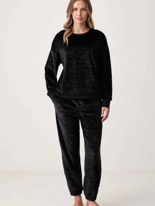Obrázek produktu DKNY dvoudílné pyžamo dámské velurové černá
