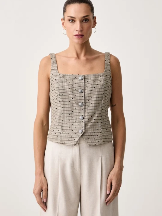 Obrázek produktu DKNY halenka na ramínka dámská s viskózou béžová