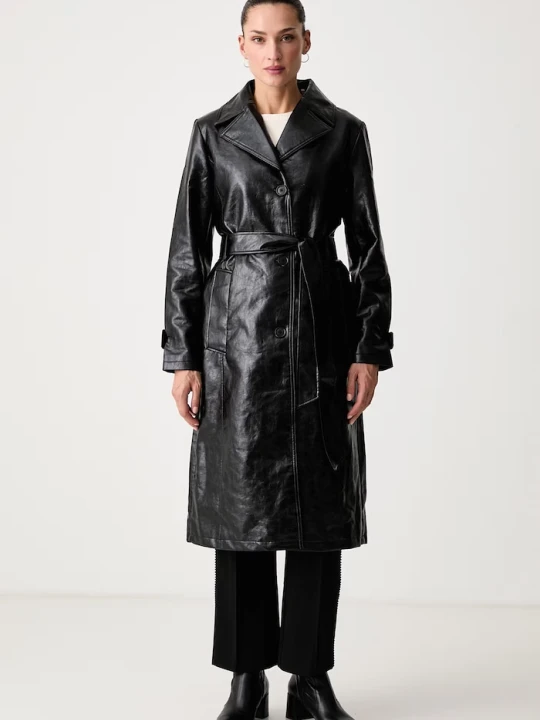 Obrázek produktu DKNY kabát dámský z imitace kůže černá