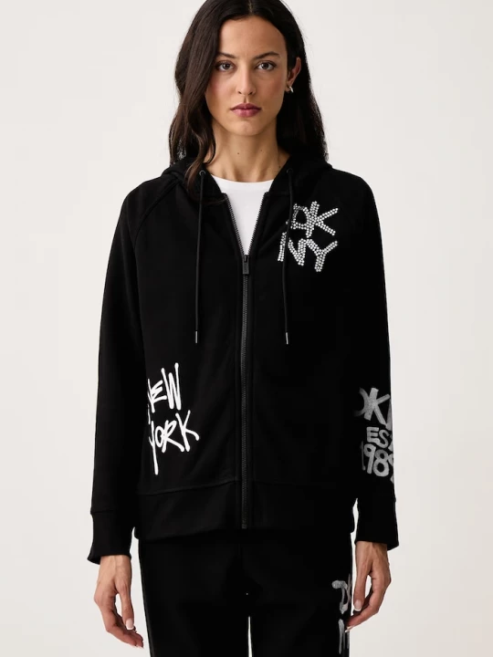 Obrázek produktu DKNY mikina kapucí dámská bavlnou černá