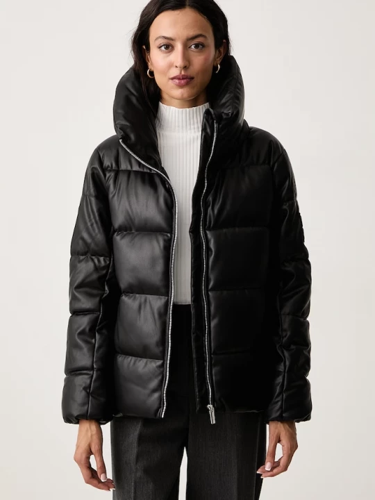 Obrázek produktu DKNY prošívaná bunda dámská z imitace kůže černá