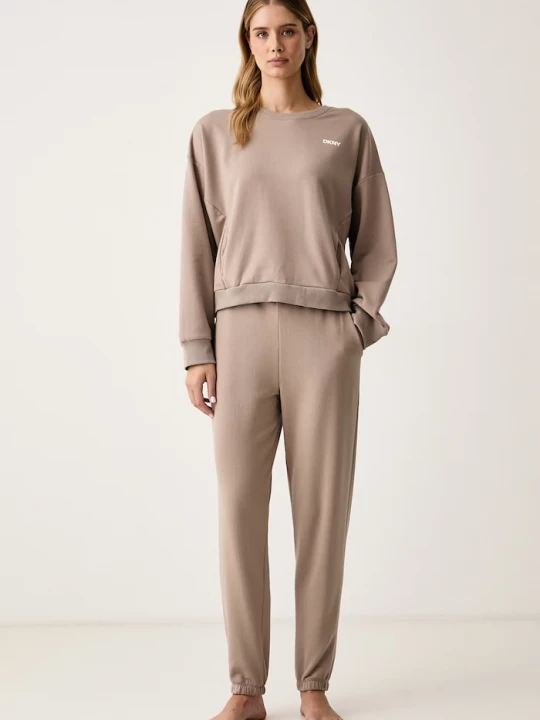 Obrázek produktu DKNY pyžamo dámské s bavlnou béžová