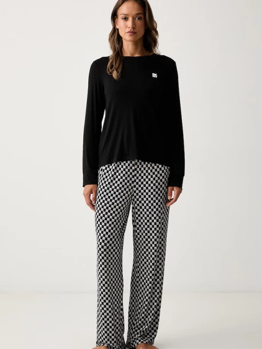 Obrázek produktu DKNY pyžamo dámské s viskózou černá