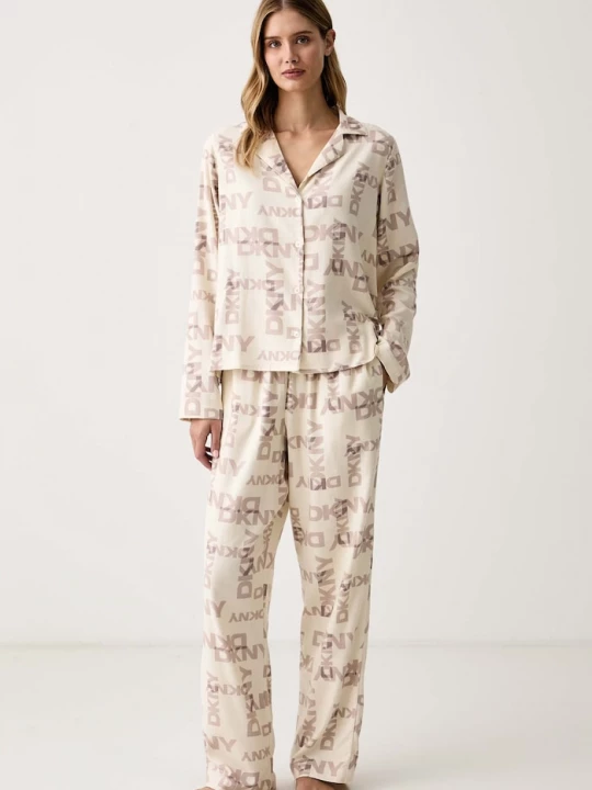Obrázek produktu DKNY pyžamo dámské viskózou béžová