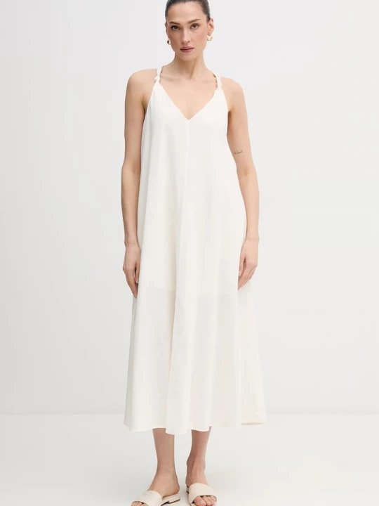 Obrázek produktu DKNY Šaty s příměsí lnu Dkny béžová