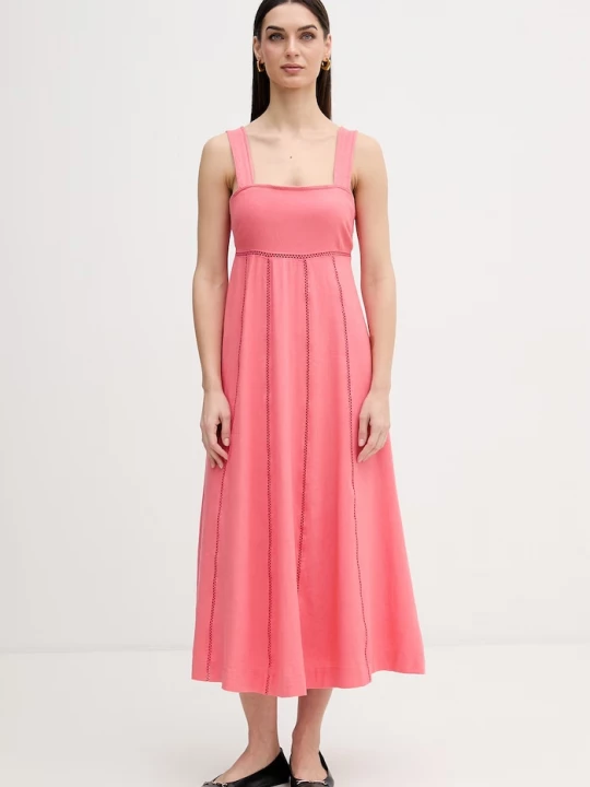 Obrázek produktu DKNY Šaty s příměsí lnu Dkny oranžová