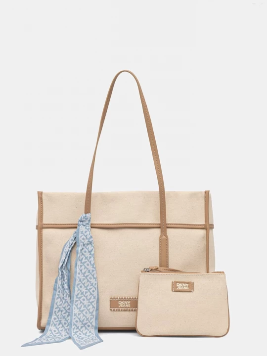 Obrázek produktu DKNY tote taška dámská bavlněná béžová