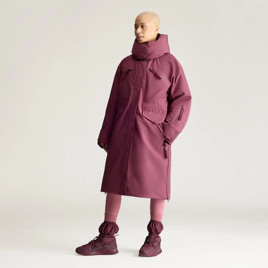 Obrázek produktu Dlouhá polstrovaná zimní bunda adidas by Stella McCartney vínová