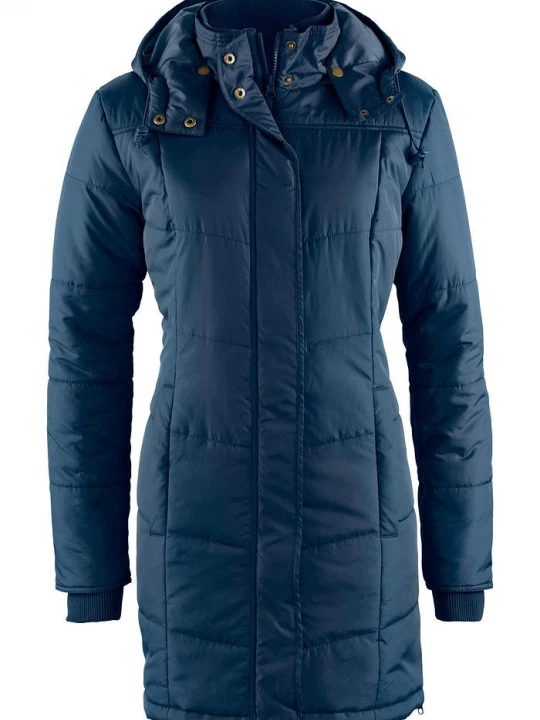 Obrázek produktu Dlouhá prošívaná bunda s límcem a kapucí, vatovaná BonPrix