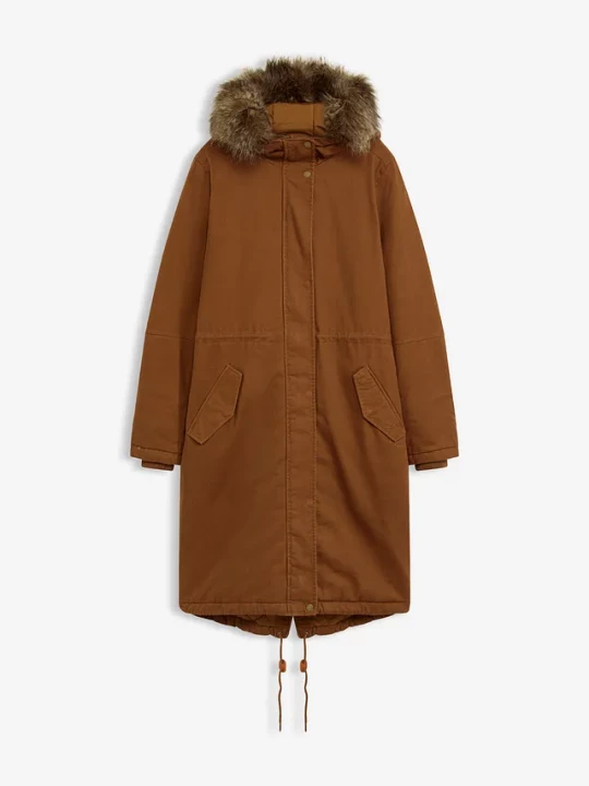 Obrázek produktu Długa, ocieplana parka BonPrix brązowy