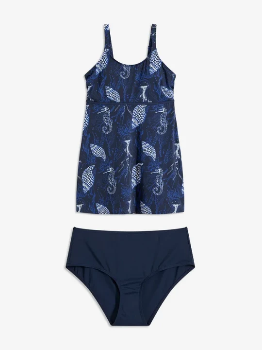 Obrázek produktu Długie tankini (komplet 2 cz.) BonPrix niebieski