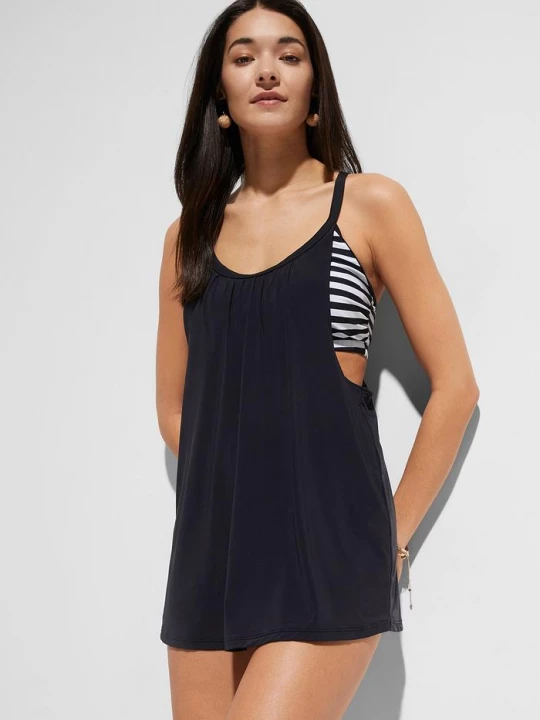 Obrázek produktu Długie tankini z tyłem typu bokserka(komplet 2-cz.) BonPrix czarny