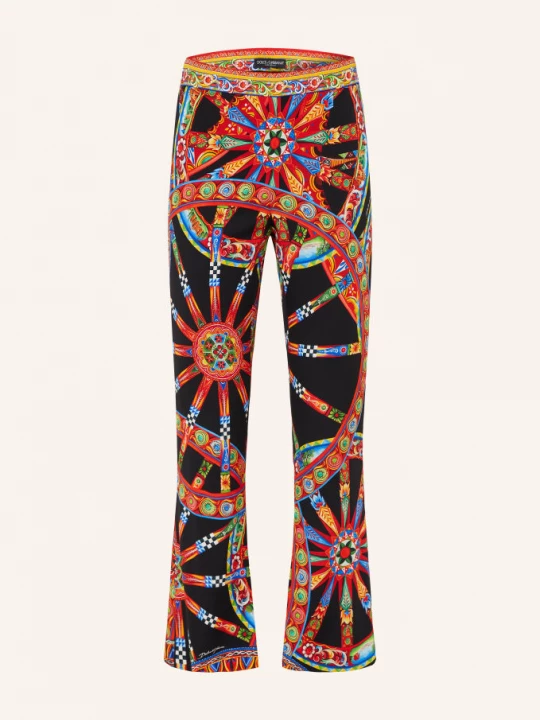 Obrázek produktu Dolce & Gabbana 7 / 8 Kalhoty S Hedvábím černá / červená / modrá