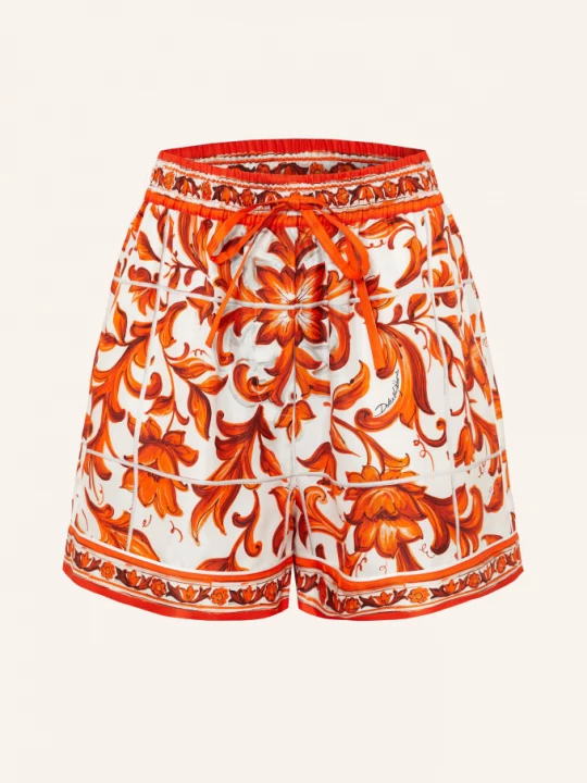Obrázek produktu Dolce & Gabbana Hedvábné Šortky oranžová / bílá