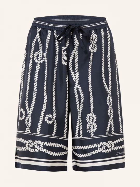 Obrázek produktu Dolce & Gabbana Hedvábné Šortky tmavě modrá / bílá