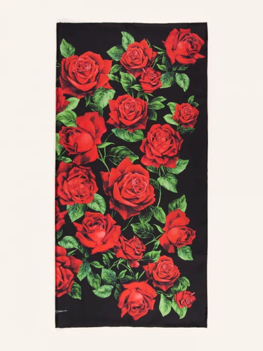 Obrázek produktu Dolce & Gabbana Hedvábný Šátek černá / červená / zelená