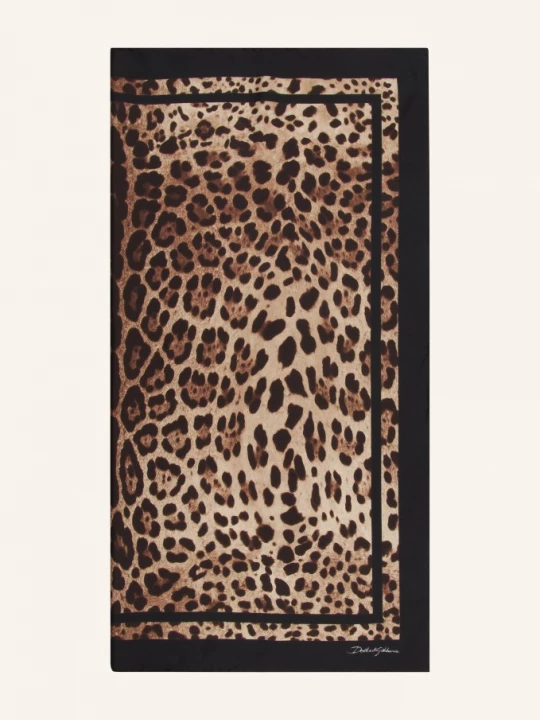 Obrázek produktu Dolce & Gabbana Hedvábný Šátek hnědá / světle hnědá / černá