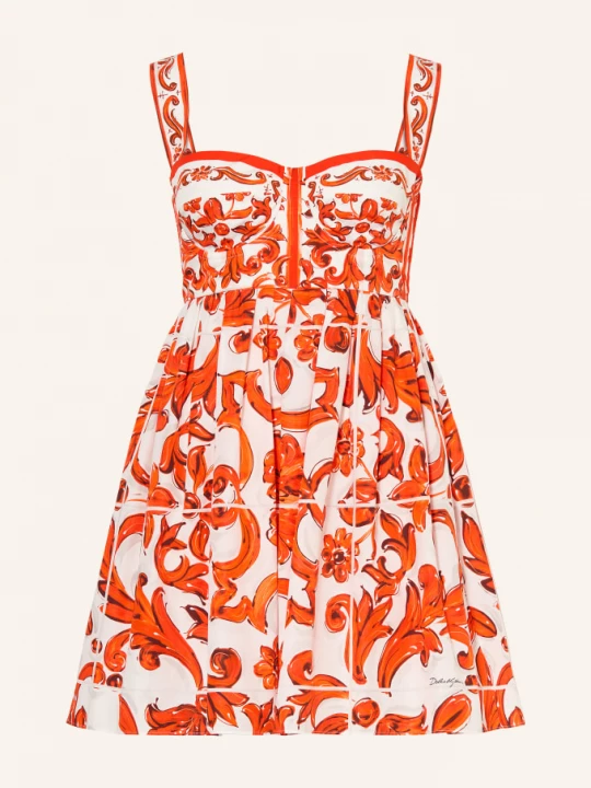 Obrázek produktu Dolce & Gabbana Koktejlové Šaty oranžová / bílá