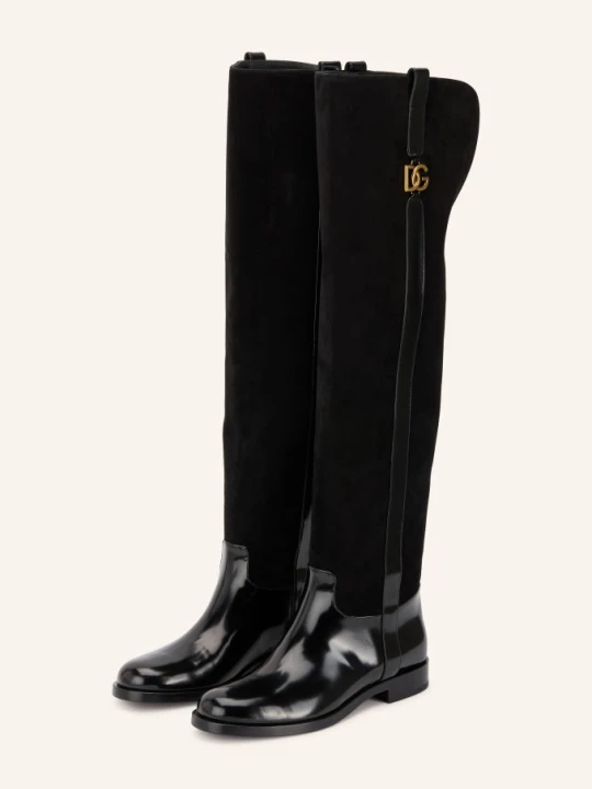 Obrázek produktu Dolce & Gabbana Kozačky Nad Kolena černá / zlatá