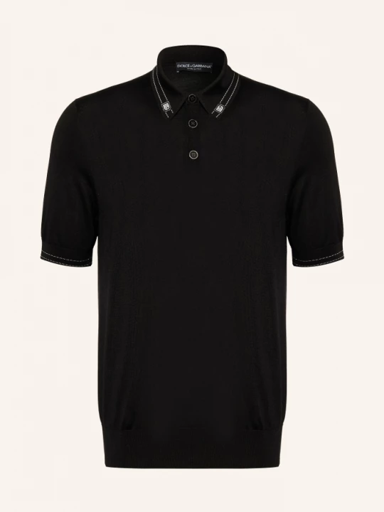 Obrázek produktu Dolce & Gabbana Pletené Polo Tričko Z Hedvábí černá