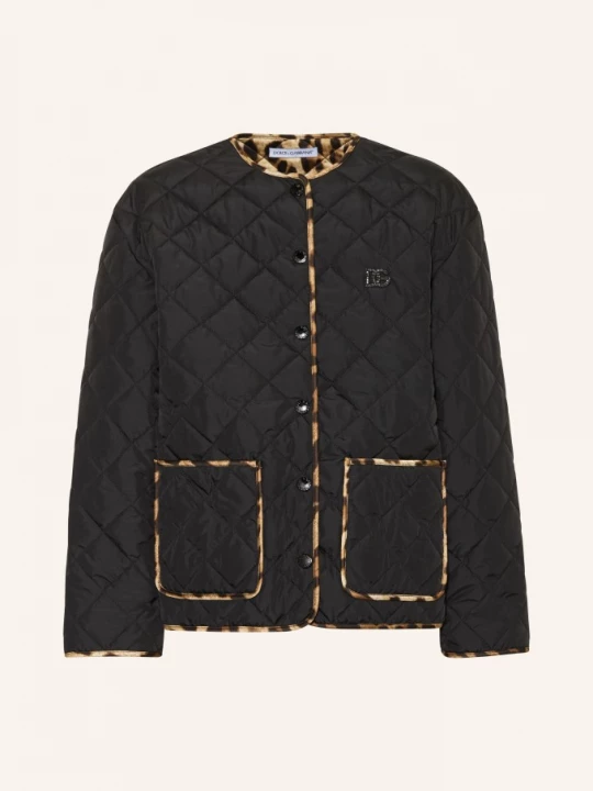 Obrázek produktu Dolce & Gabbana Prošívaná Bunda černá / světle hnědá / tmavě hnědá