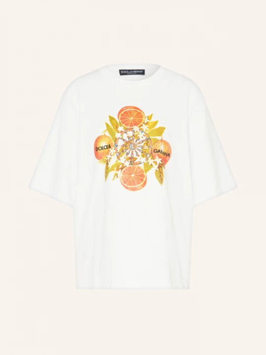 Obrázek produktu Dolce & Gabbana Tričko Oversize bílá / oranžová / zelená
