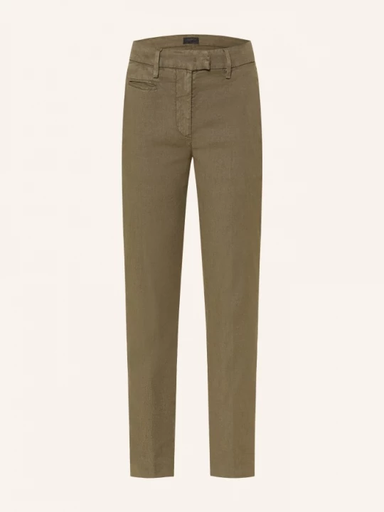 Obrázek produktu Dondup 7/8 Kalhoty Perfect S Lnem khaki