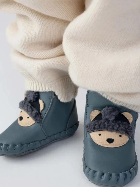 Obrázek produktu Donsje boty kojenecké kožené Junus Booties Polar Bear tyrkysová