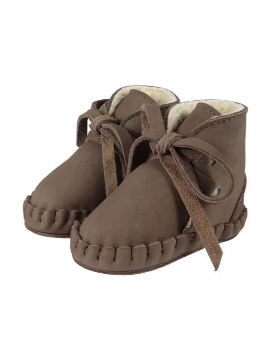 Obrázek produktu Donsje boty kojenecké kožené Pina Classic Booties hnědá